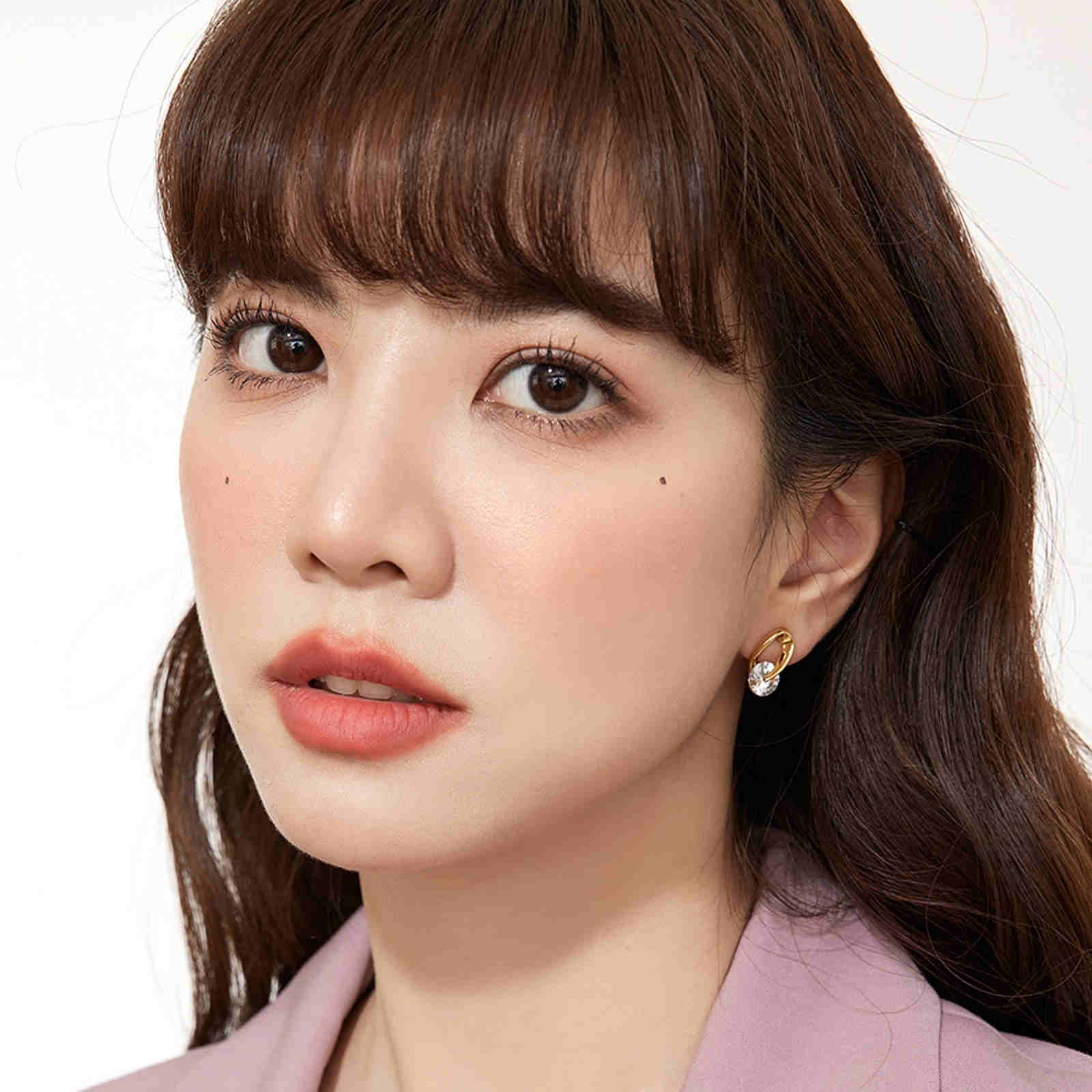 Petite Crystal Drop Earrings Gold and Silver Hoop Stud Earrings with Silver Pin