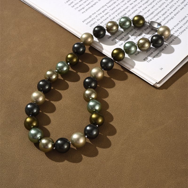 New Fashion Pearl Necklace 10mm High Luster Shell Pearl Necklace Silver Clasp 20 inch / 50cm