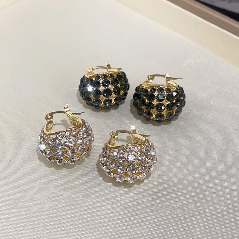 Boucles d'oreilles créoles en cristal vert malachite, grandes et épaisses, avec épingle en argent S925