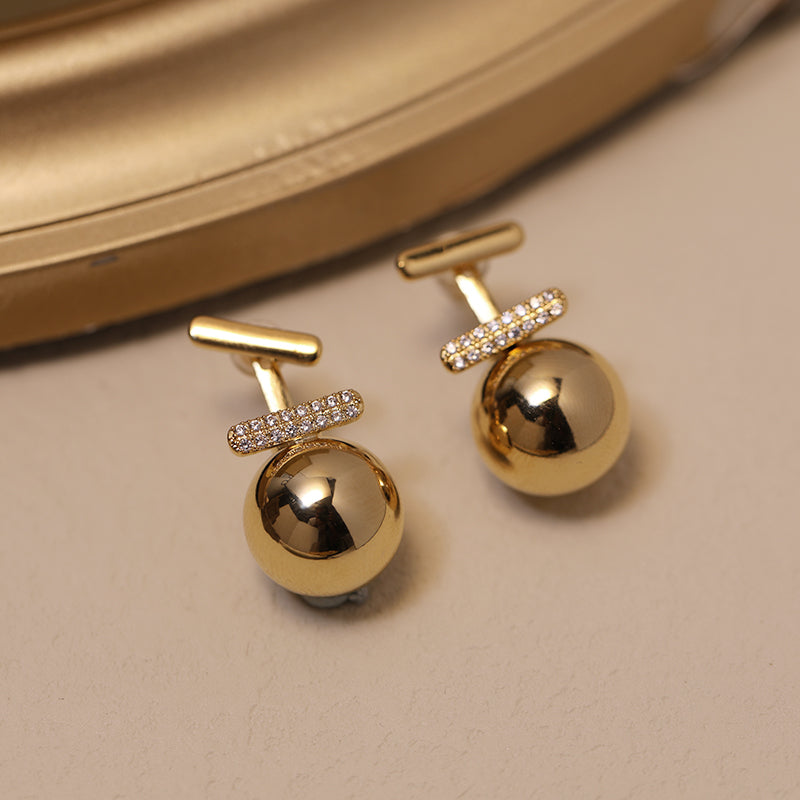 14mm Pearl Earring Jackets Gold Stud with Pearl Drop Earrings 3 Color Available