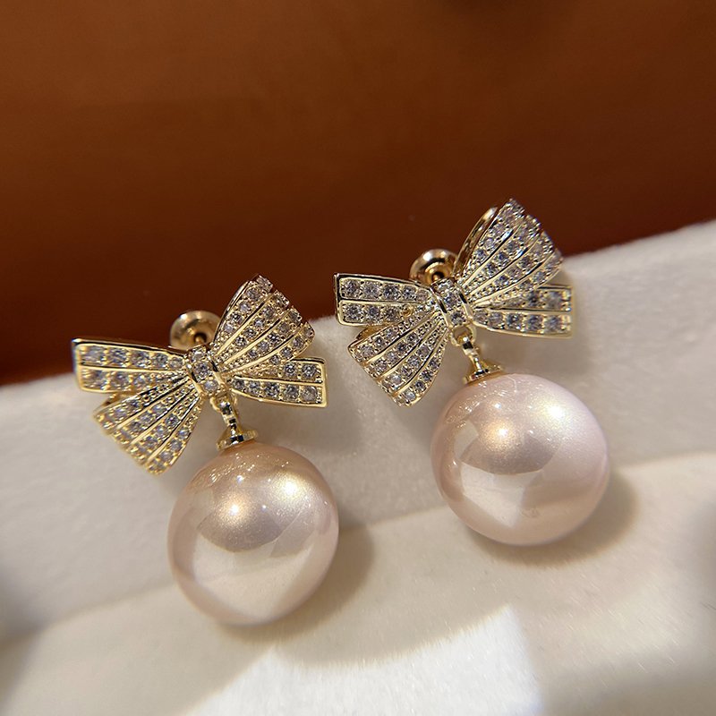 Pendientes colgantes de terciopelo con perlas rojas para mujer, pendientes navideños en oro de 14 quilates sobre plata de ley