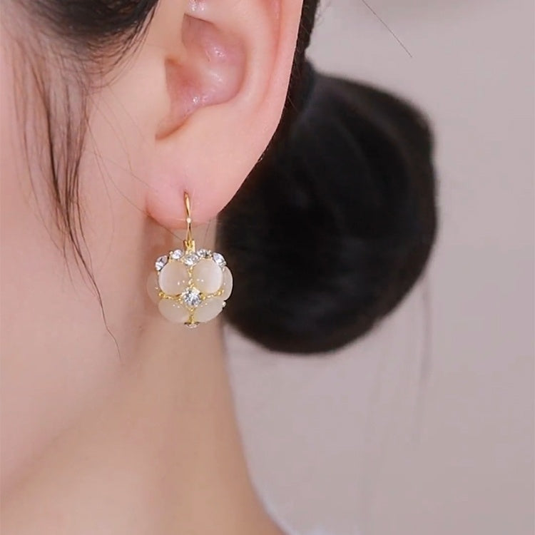 Shiny Luxury Opal Earrings Crystal Dangle Earrings