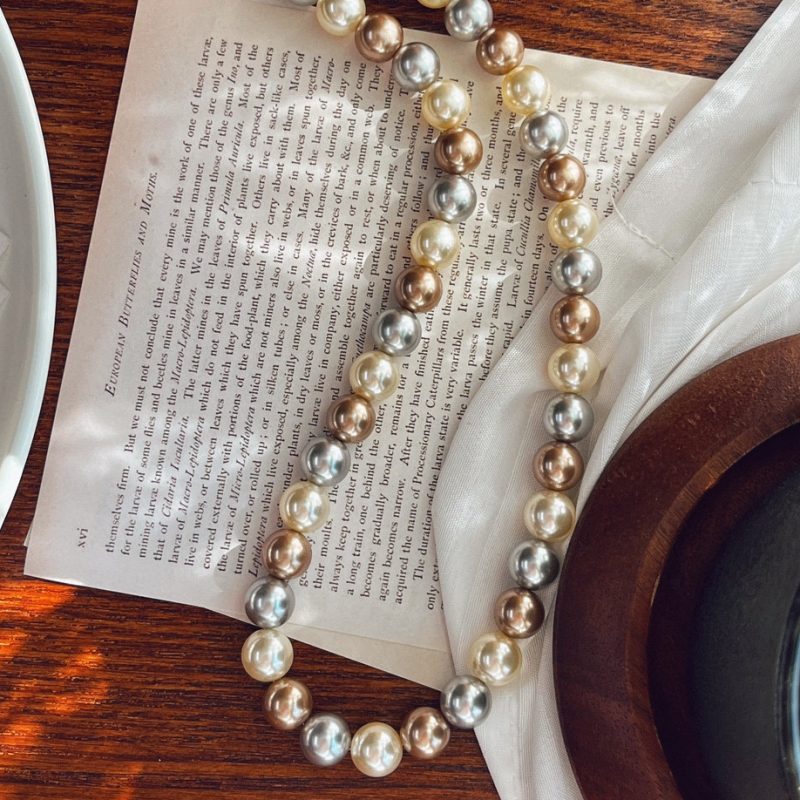 New Fashion Pearl Necklace 10mm High Luster Shell Pearl Necklace Silver Clasp 20 inch / 50cm