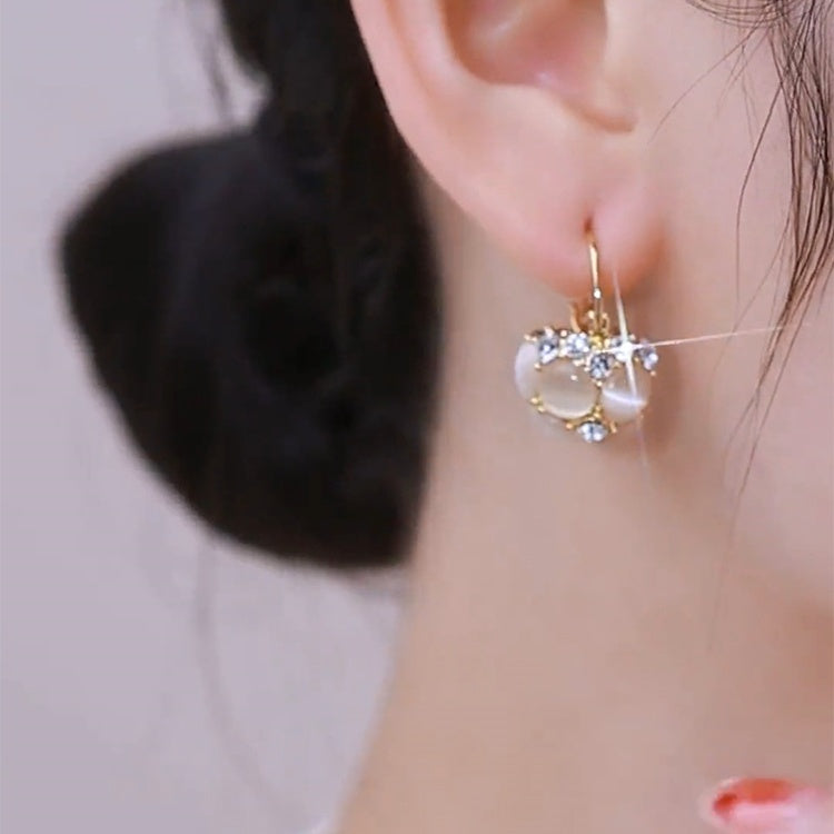 Shiny Luxury Opal Earrings Crystal Dangle Earrings