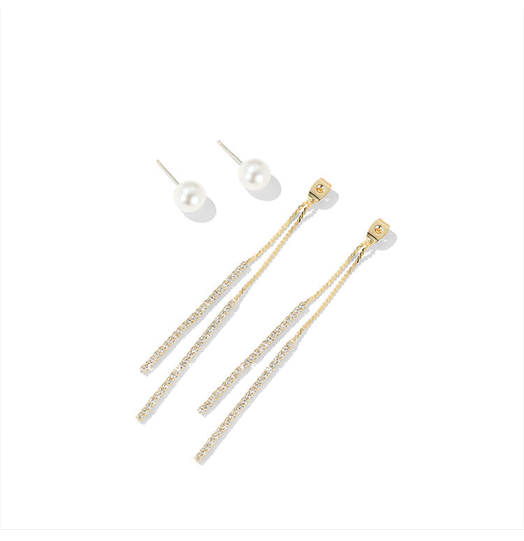 Pendientes colgantes de perlas | Pendientes colgantes de diamantes | Pendientes colgantes para mujer