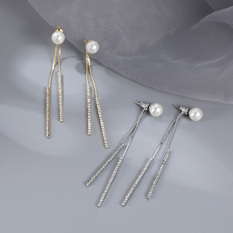 Pendientes colgantes de perlas | Pendientes colgantes de diamantes | Pendientes colgantes para mujer