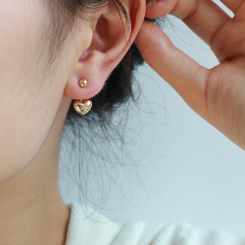 Pendientes de niña Chaquetas Pendientes colgantes en forma de corazón de plata con pasador de plata