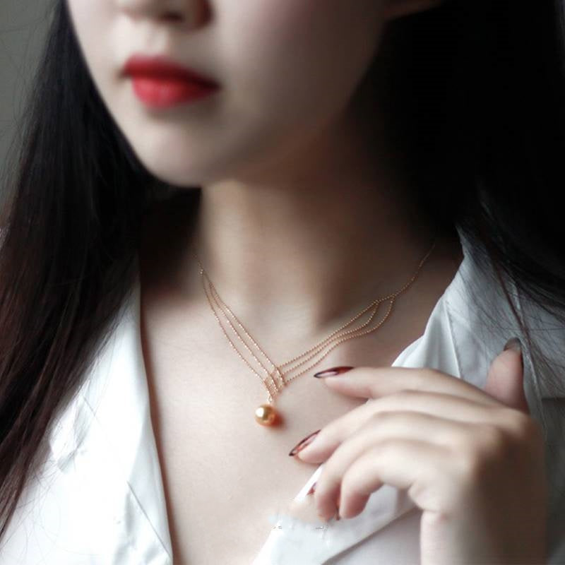 Super Beautiful AAA Freshwater Pearl Pendant | Multi Strand Pearl Pendant Necklace | Pearl Pendant in 18K Gold Plated