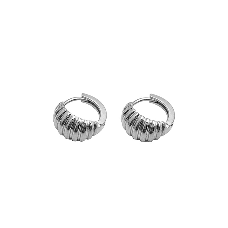 Petite Hoop Earrings Small Croissant Hoop Earrings with S925 Silver Pin