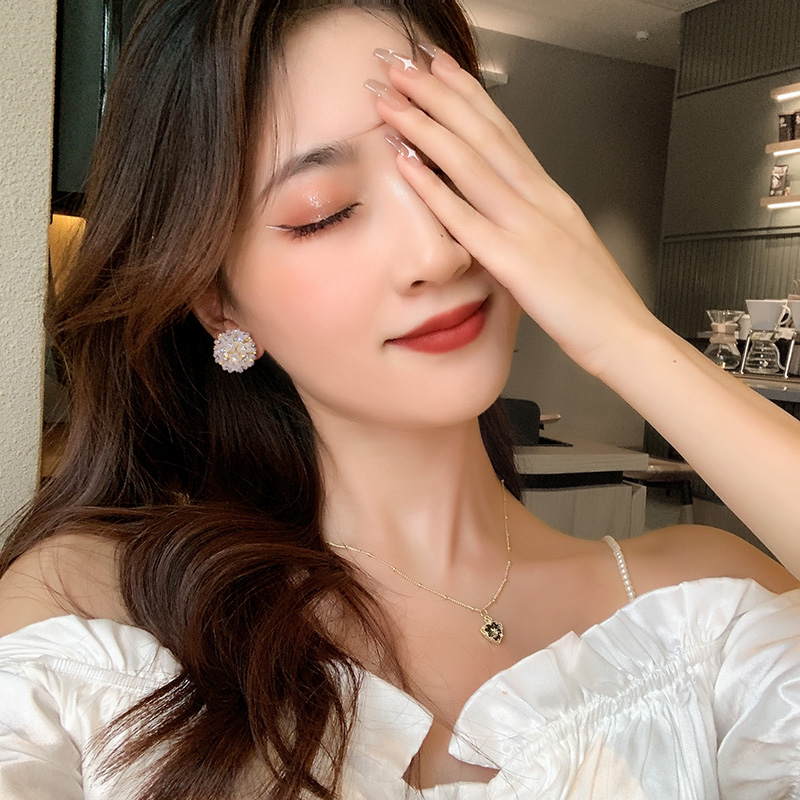 Flower Stud Earrings Shining Hydrangea Earring Studs with S925 Silver Pin