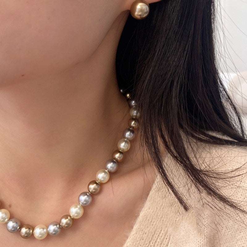 New Fashion Pearl Necklace 10mm High Luster Shell Pearl Necklace Silver Clasp 20 inch / 50cm