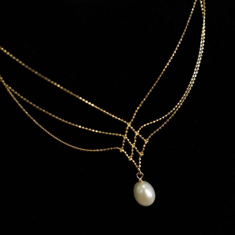 Super Beautiful AAA Freshwater Pearl Pendant | Multi Strand Pearl Pendant Necklace | Pearl Pendant in 18K Gold Plated