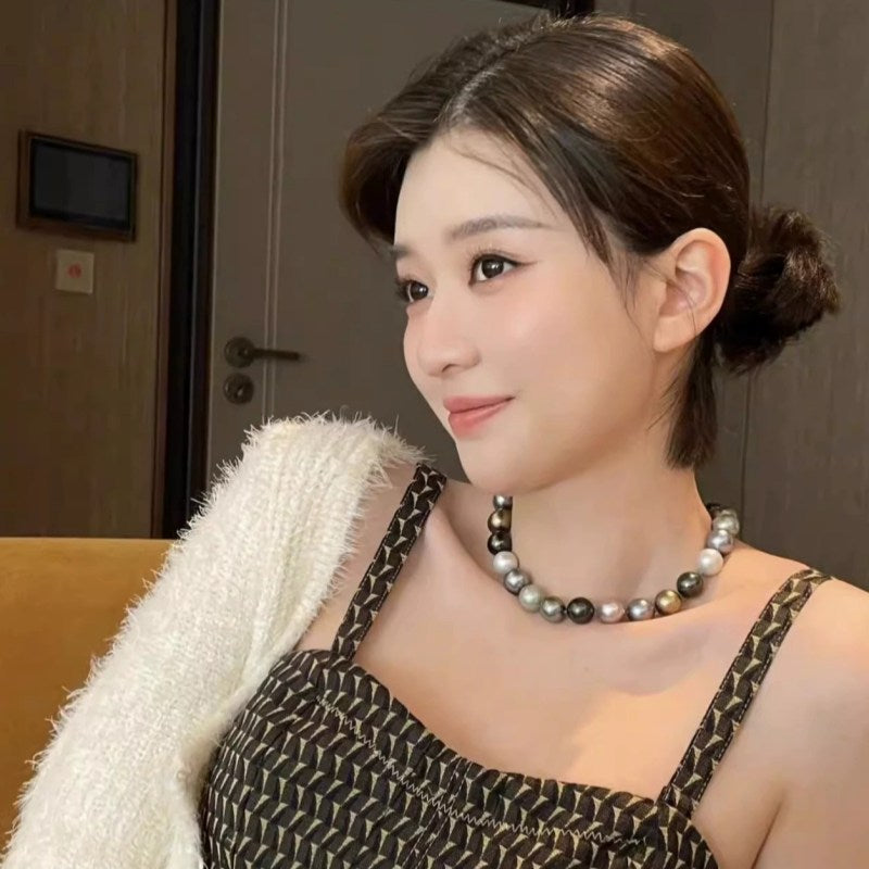 New Fashion Pearl Necklace 10mm High Luster Shell Pearl Necklace Silver Clasp 20 inch / 50cm