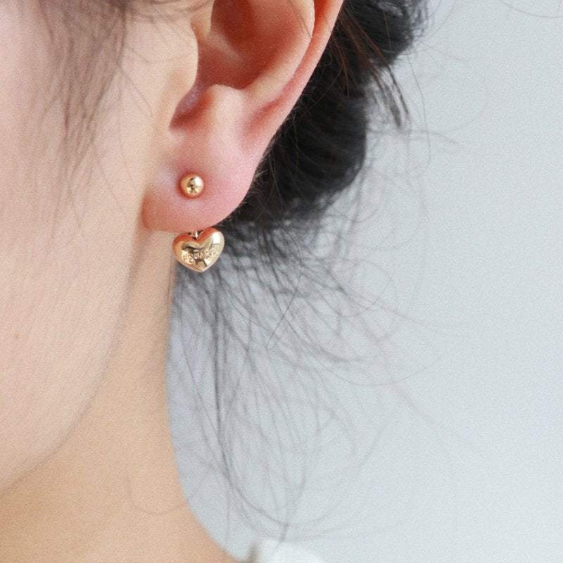 Pendientes de niña Chaquetas Pendientes colgantes en forma de corazón de plata con pasador de plata