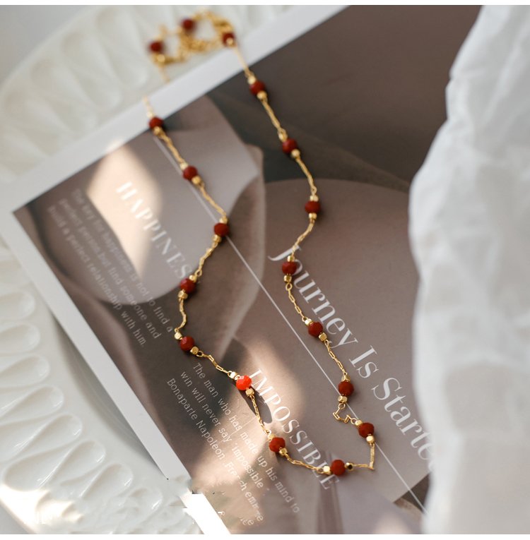 Lapis Lazuli Necklace Natural Blue Stone Necklace Gold Chain 17 inches / 45cm