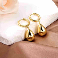 Hot on FB & IG Earrings Glossy Gold and Silver Teardrop Earrings with S925 Silver Clasp Pin