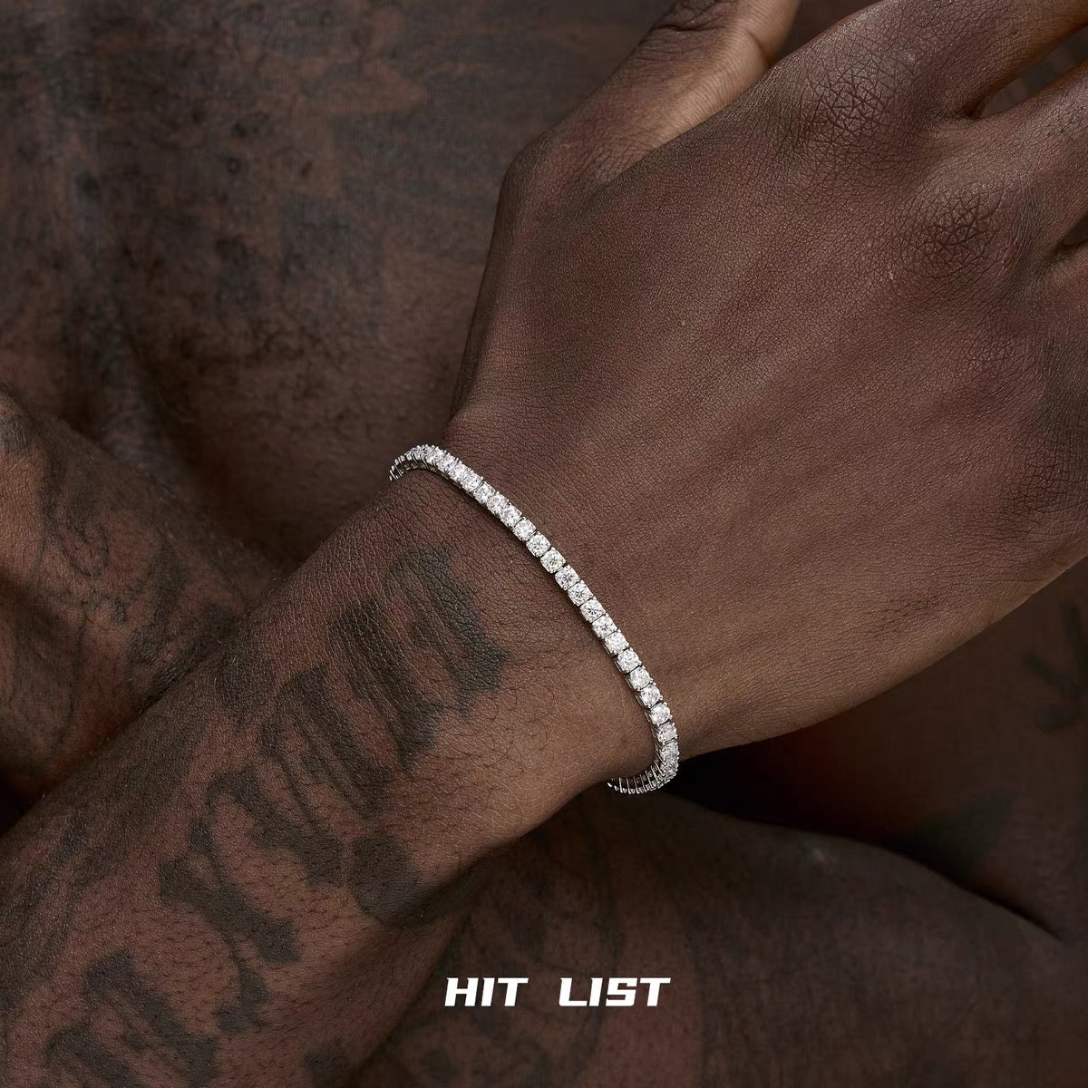 Super Shiny Diamond Bracelet Gold and Silver Tennis Bracelet with Silver Clasp 17cm for Women and Men