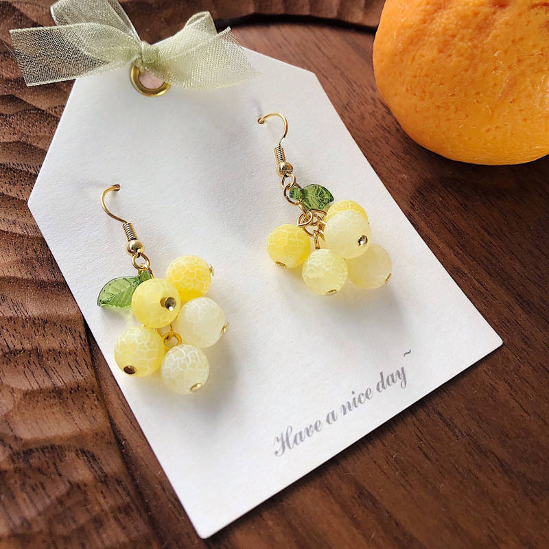 Pendientes colgantes de frutas coloridas, pendientes de caramelo, Clips para niñas, pendientes geométricos de gancho francés