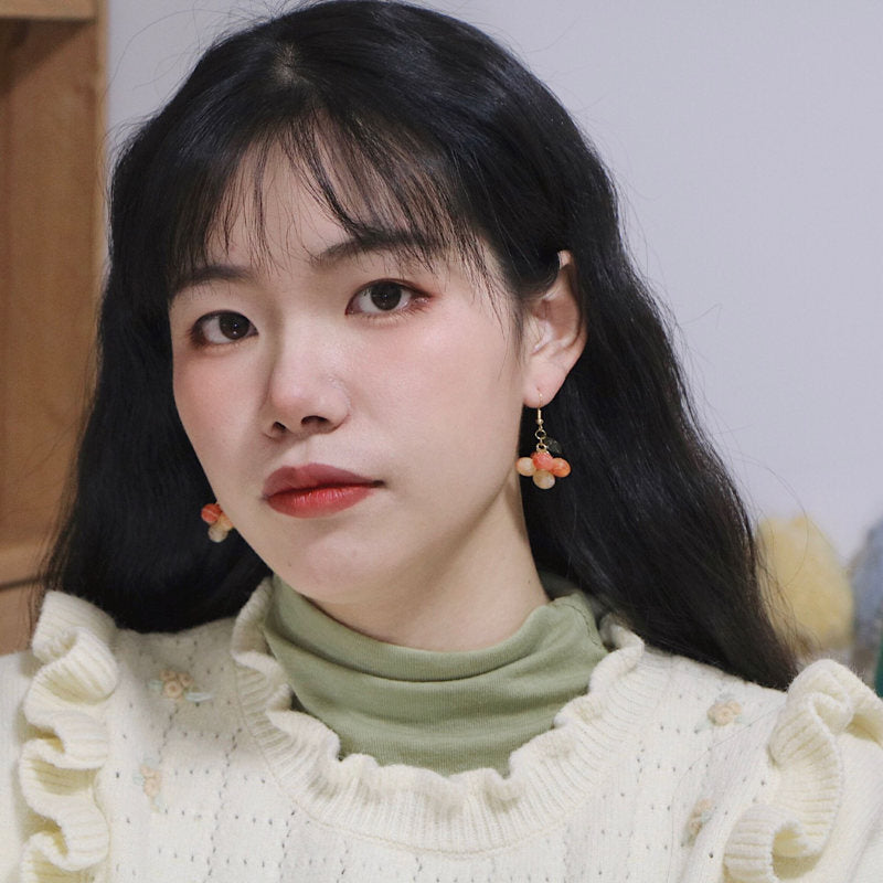 Pendientes colgantes de frutas coloridas, pendientes de caramelo, Clips para niñas, pendientes geométricos de gancho francés