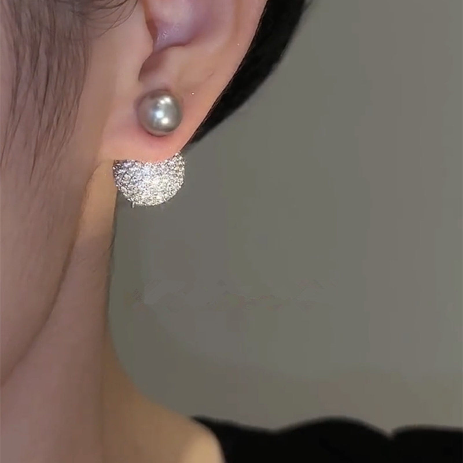 Absolute Holiday Must-Have Earrings Disco Ball Super Shiny Double Sided Earrings with Pearl