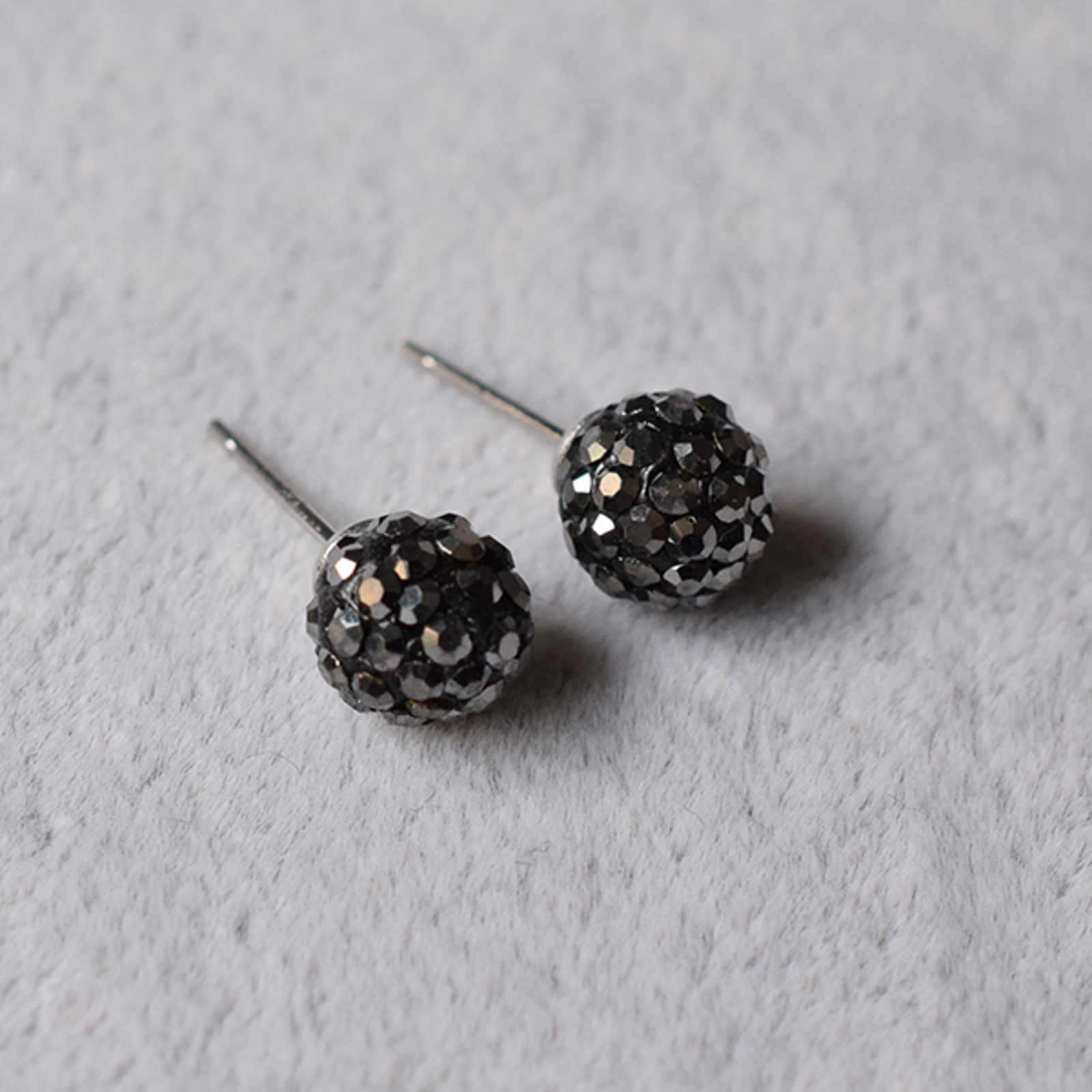 8MM Crystal Ball Stud Earrings Zircon Ball Stud Earrings for Men with S925 Silver Pin