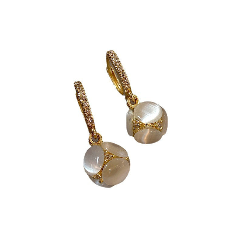 Shiny Luxury Opal Earrings Crystal Dangle Earrings