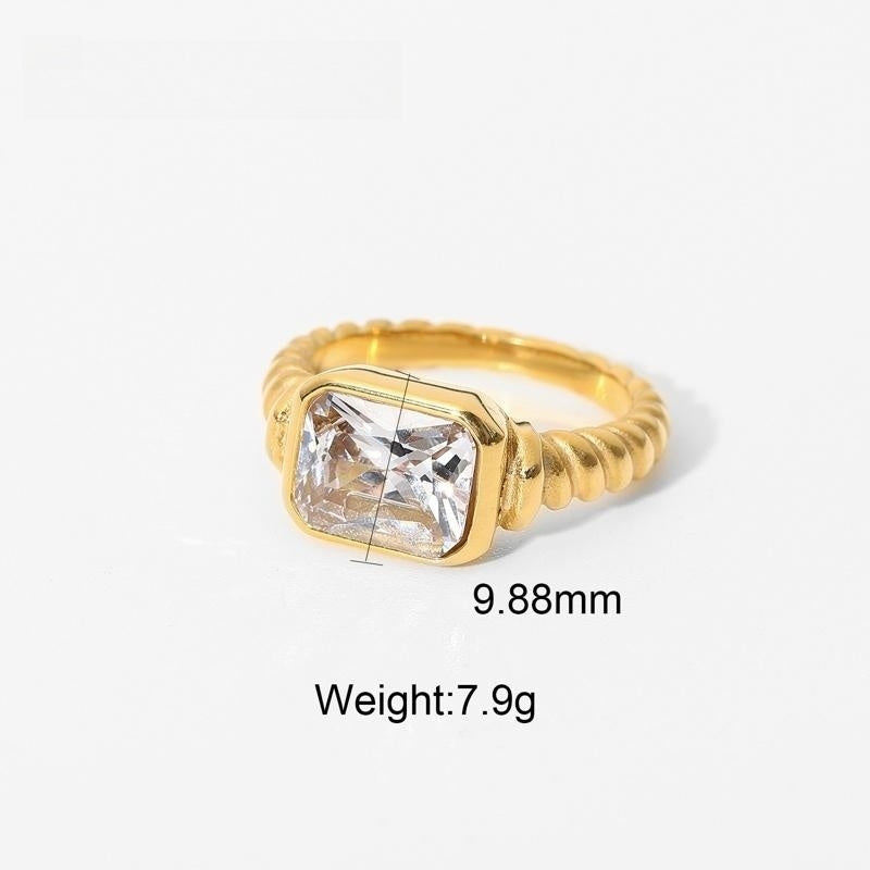 Zircon Rings Pearl and Natural Stone Ring 14K Gold Plated
