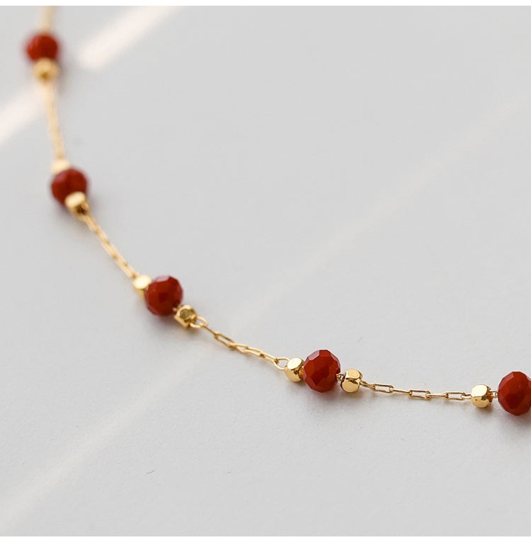 Lapis Lazuli Necklace Natural Blue Stone Necklace Gold Chain 17 inches / 45cm