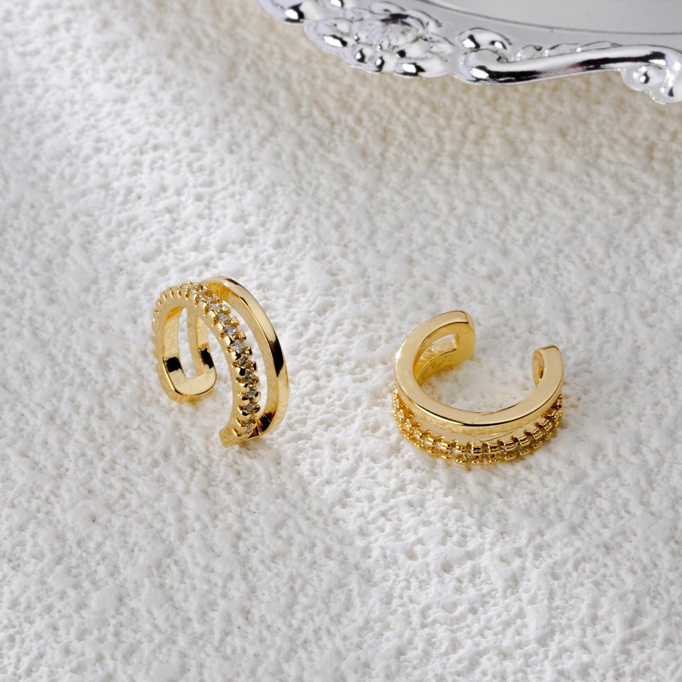 Cool Ear Cuff - Aro chapado en oro sin piercing para oreja