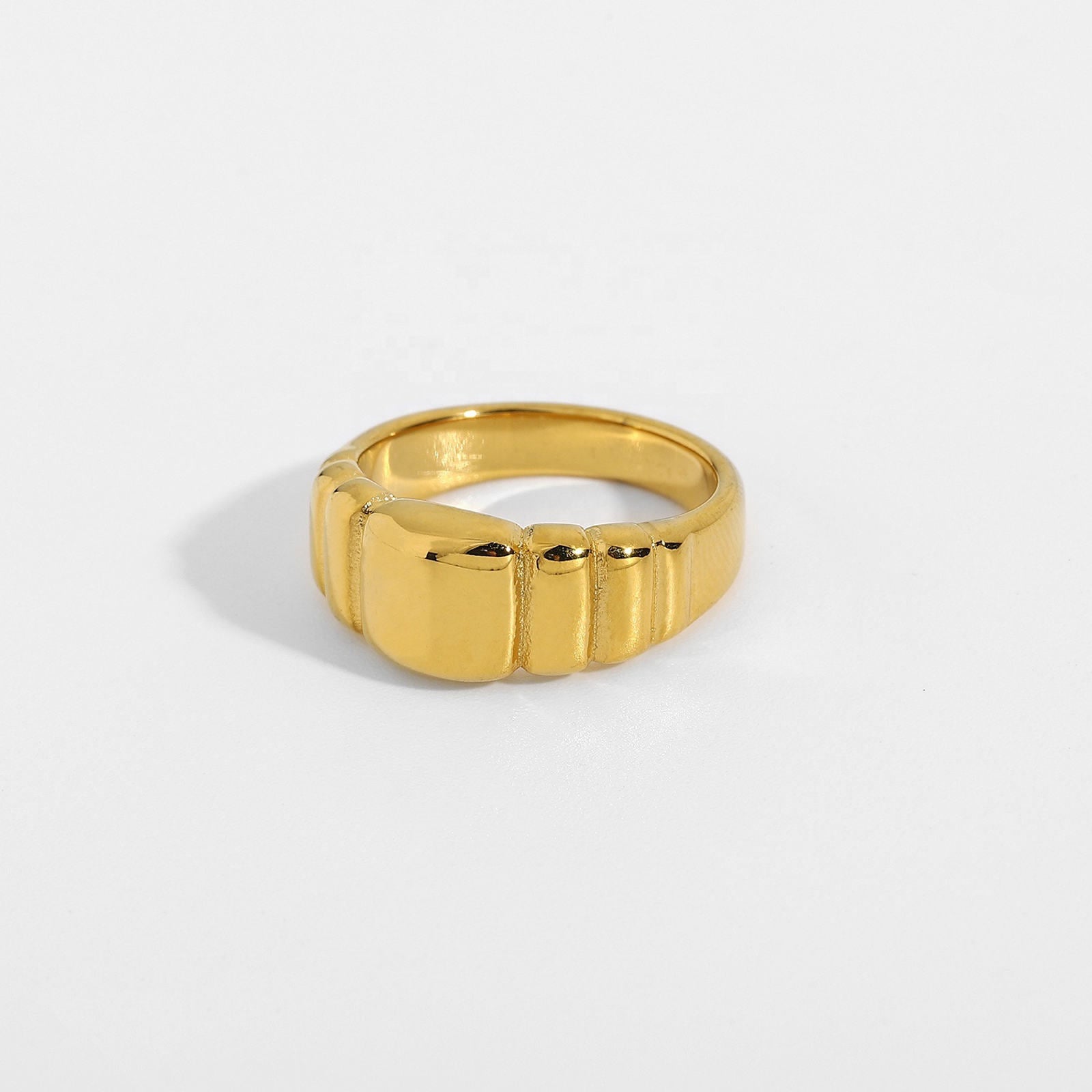Bagues plaquées or 14 carats Croissant Chevalière torsadée Bague dôme épaisse Bague étoile empilable Bijoux minimalistes