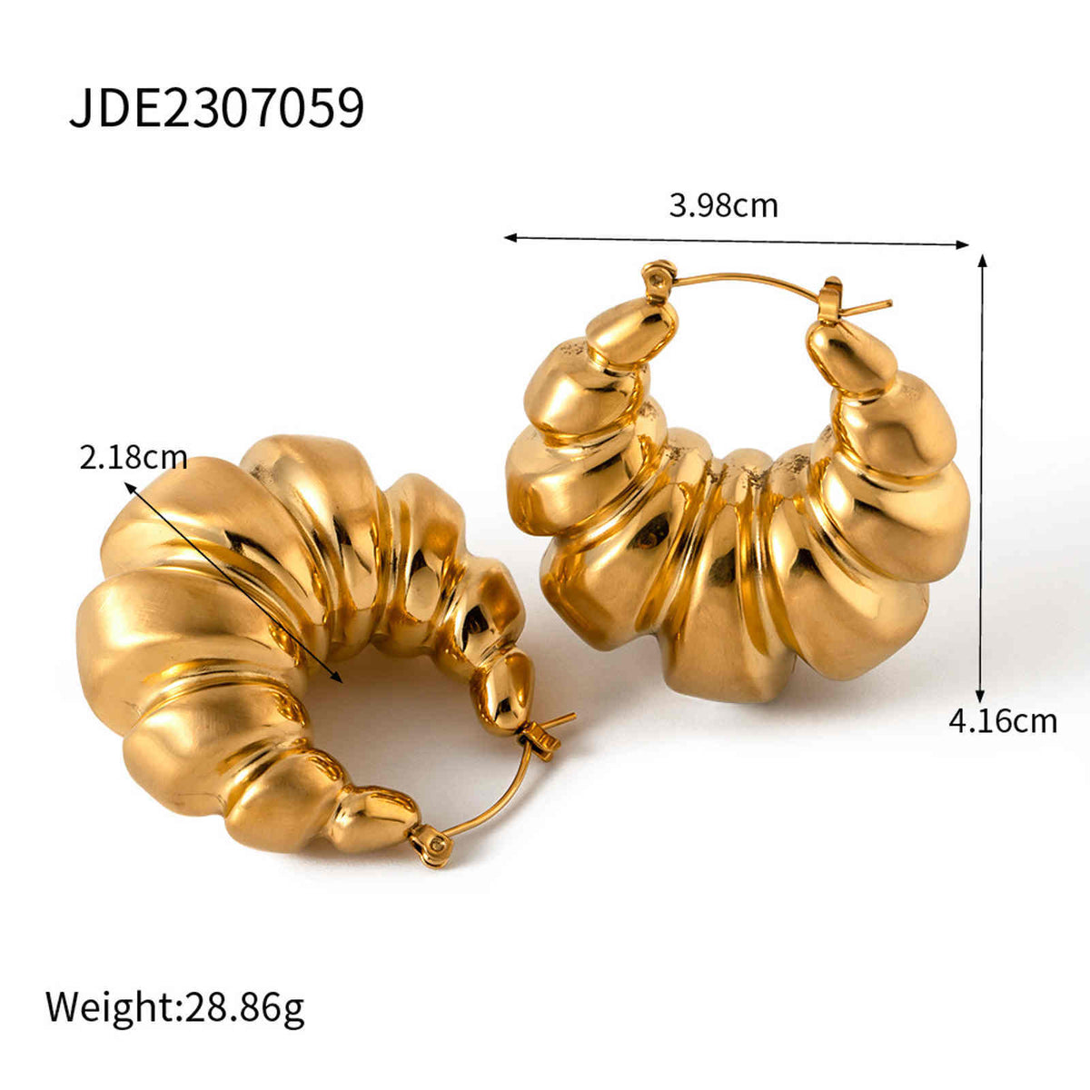 40 Crochets Boucles D'oreilles Demi-créoles Plaqués Or 24K - Acier Inoxydable, Pour Fabrication Bijoux DIY (boîte) - 3
