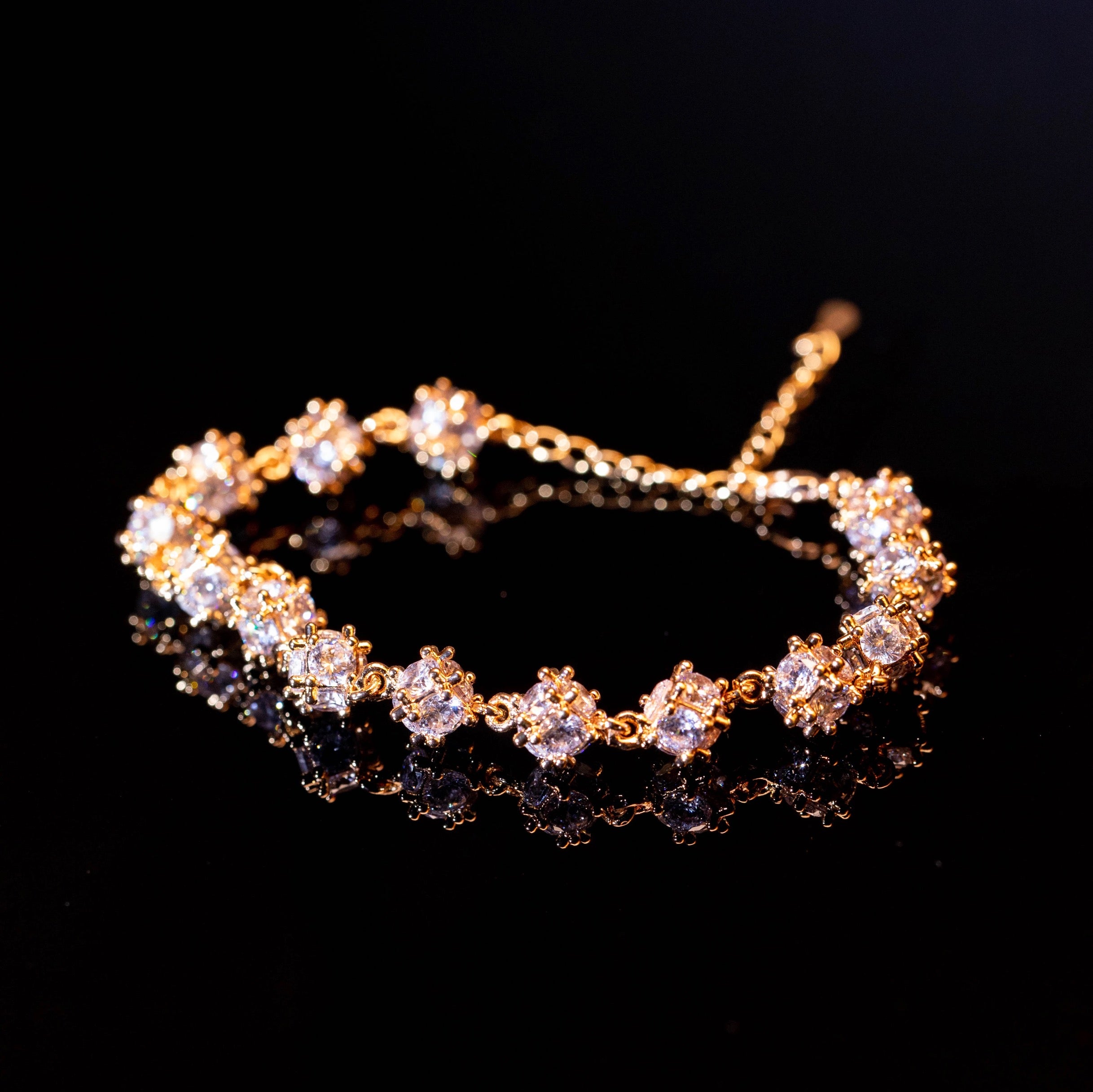 Natural Zircon Cubic Bracelet Gold Wire Three-Dimensional Diamond Rope Bracelet 4 Colors Avaliable