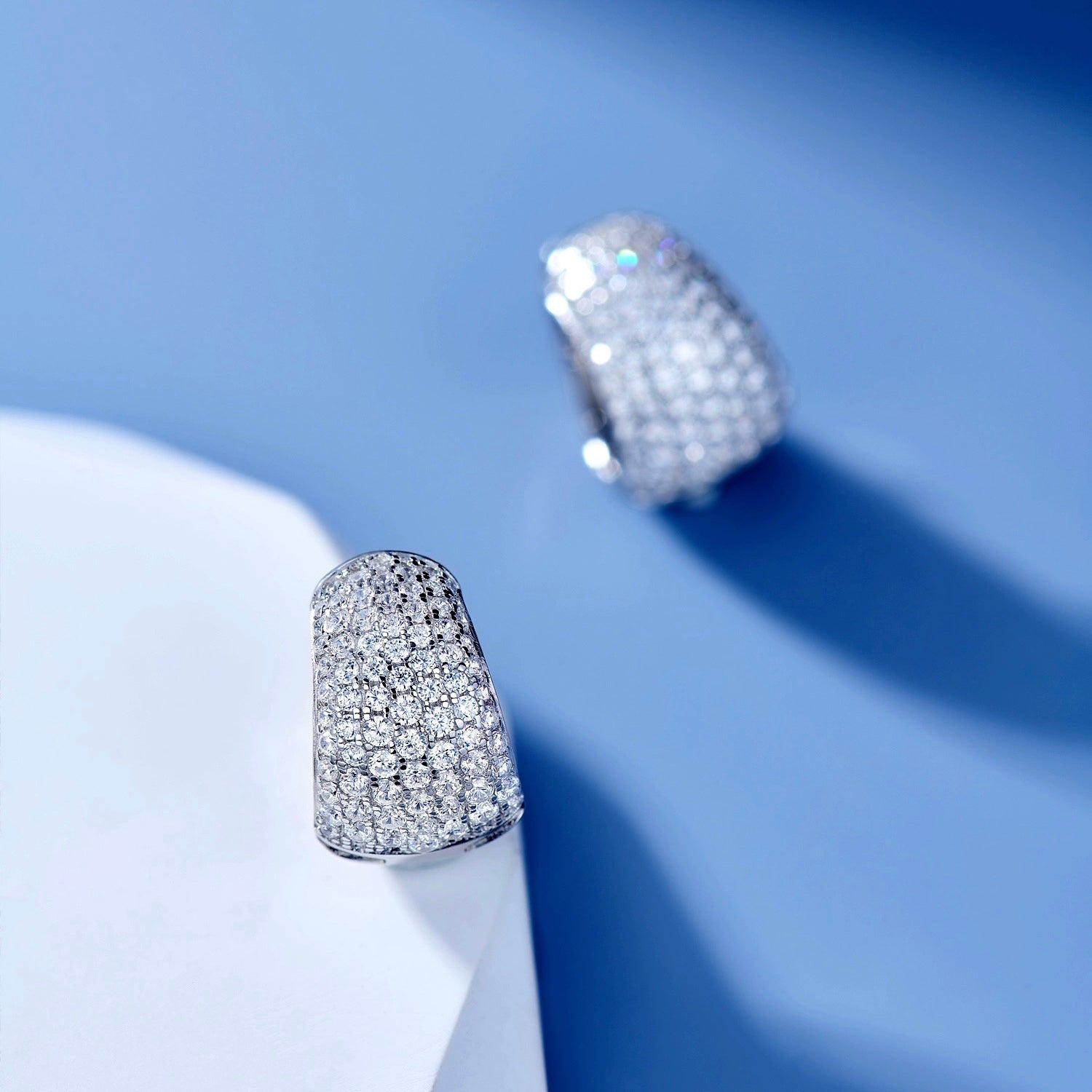 S925 Silver Chunky Hoop Earrings Huggie Diamond Hoop Earrings for Men