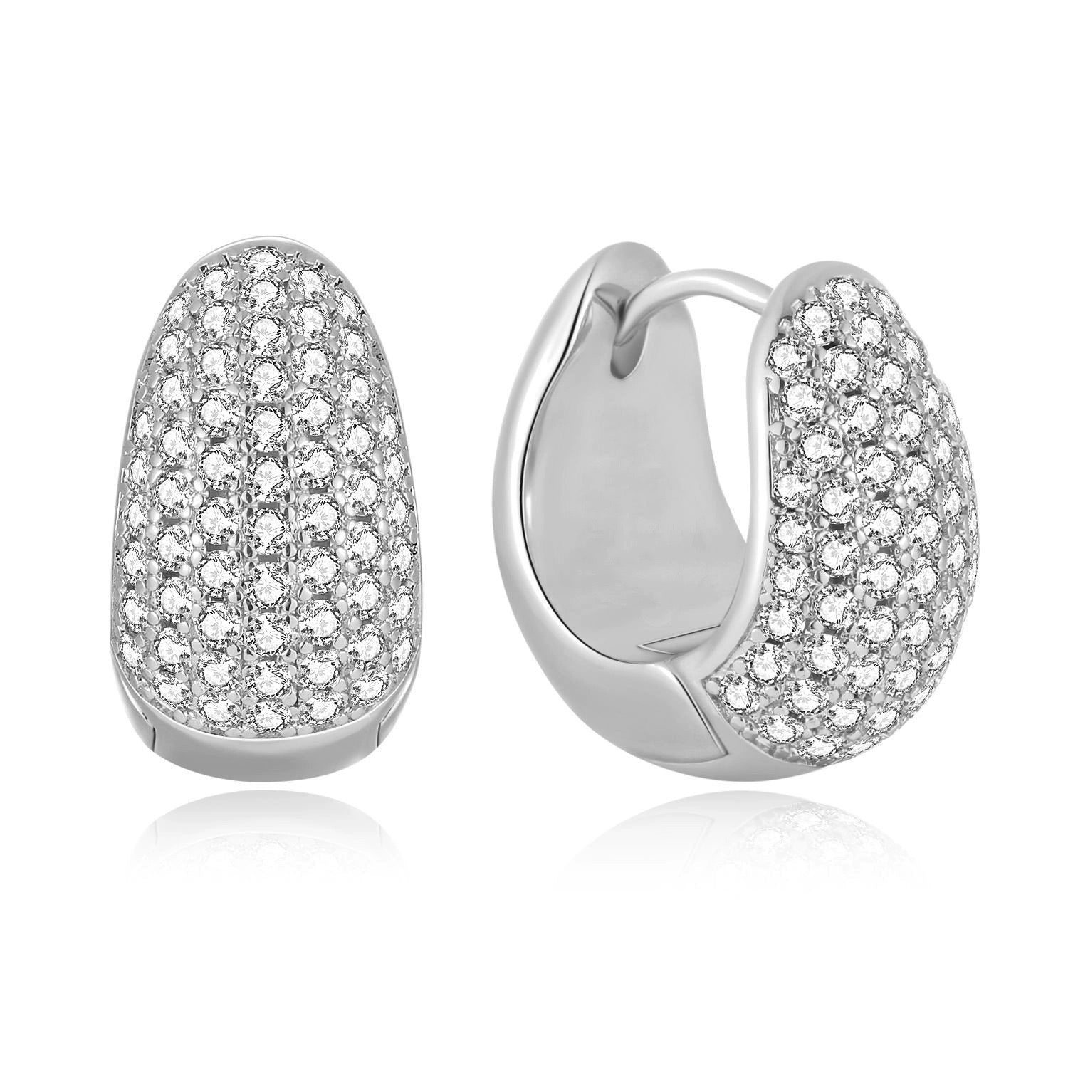 S925 Silver Chunky Hoop Earrings Huggie Diamond Hoop Earrings for Men