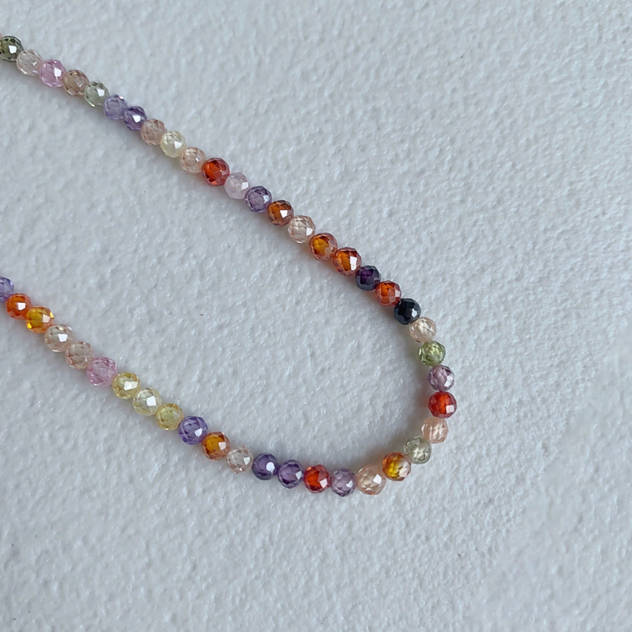 Colorful Stone Choker Necklace with S925 Silver Settings