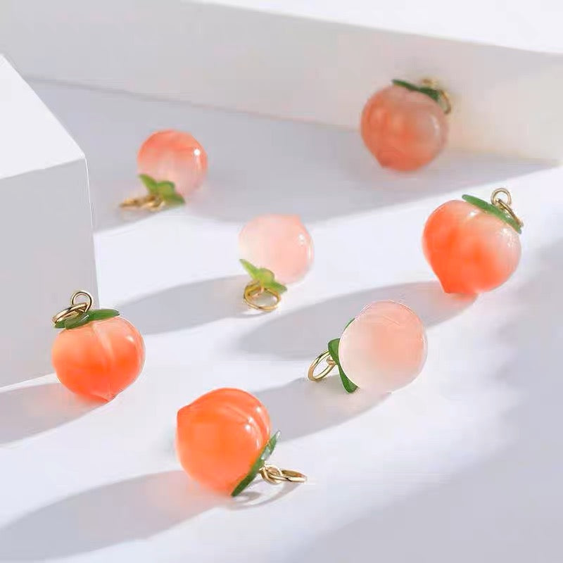 Peach Drop Necklace Bracelet and Earrings Freshwater Pearl and Gold Chain Jewelry Set for Girls