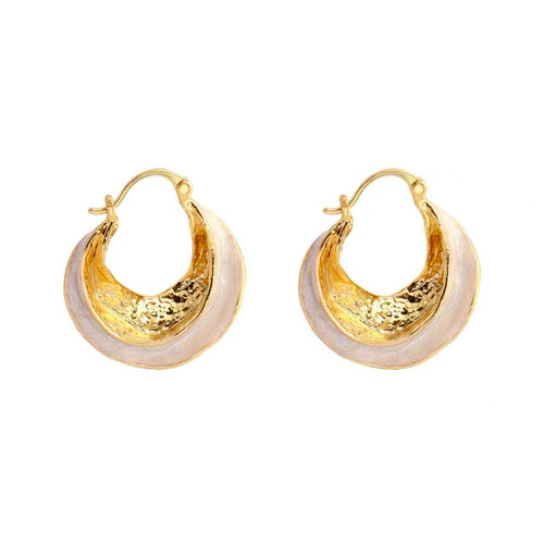 Irregular Gold Hoop Earrings | Glaze Gold Hoop Earrings in 14K Gold Plated