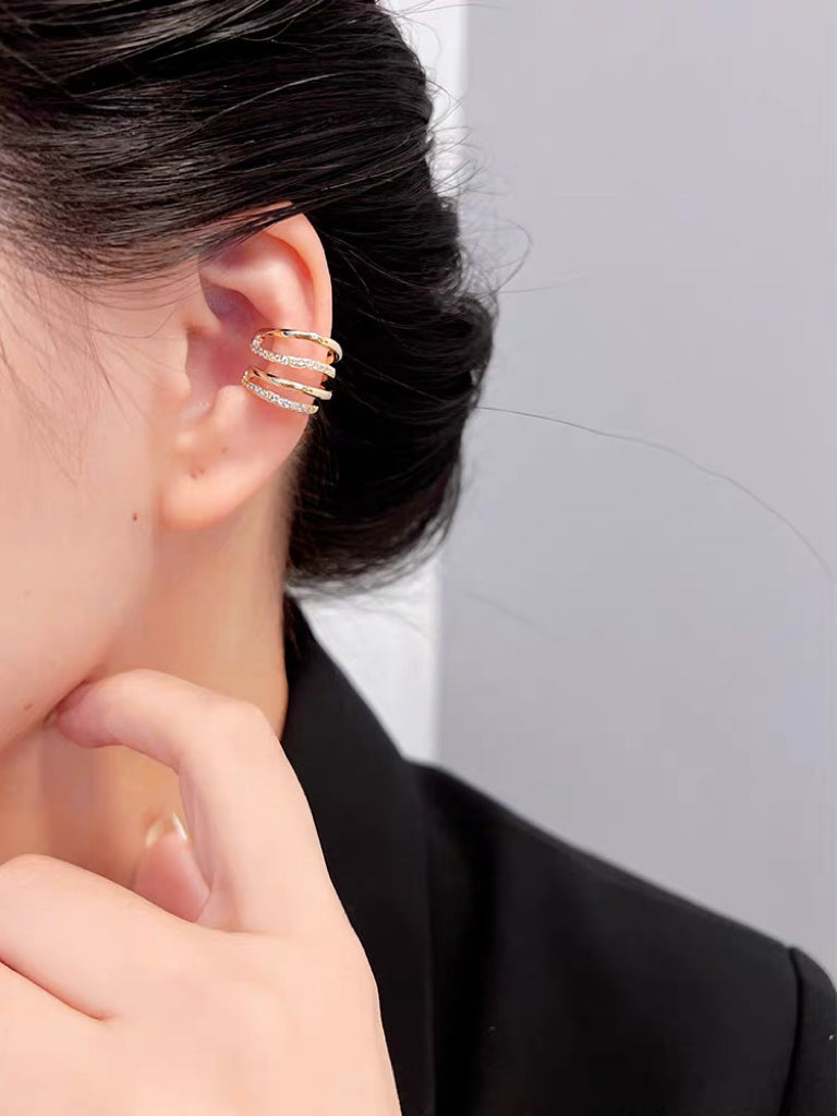 Cool Ear Cuff - Aro chapado en oro sin piercing para oreja