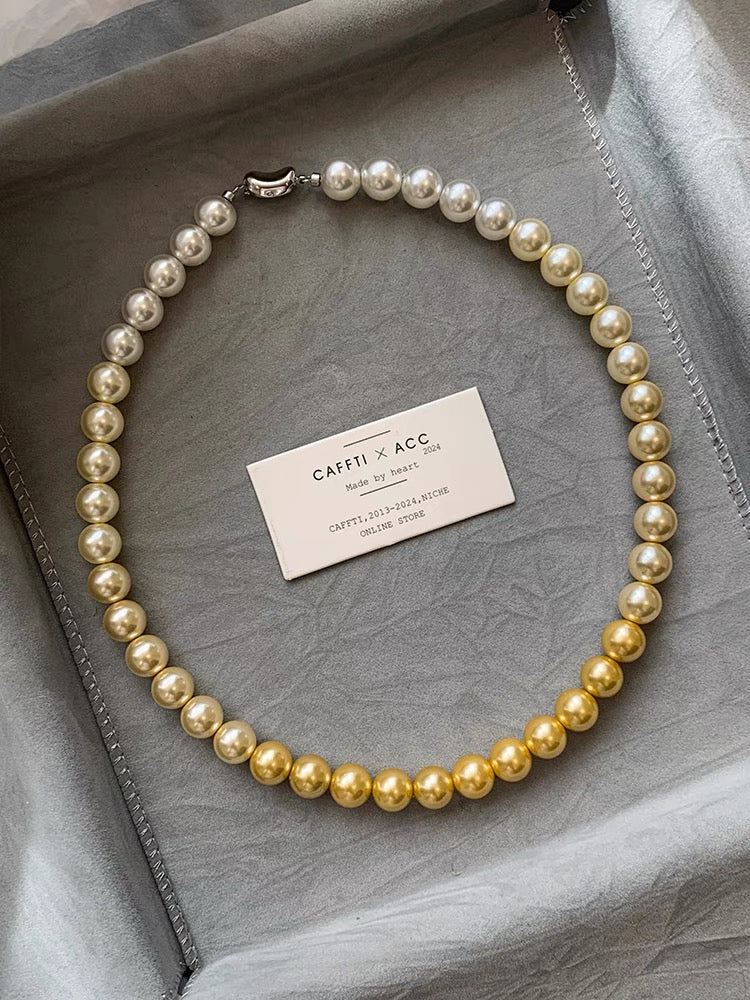 New Fashion Pearl Necklace 10mm High Luster Shell Pearl Necklace Silver Clasp 20 inch / 50cm