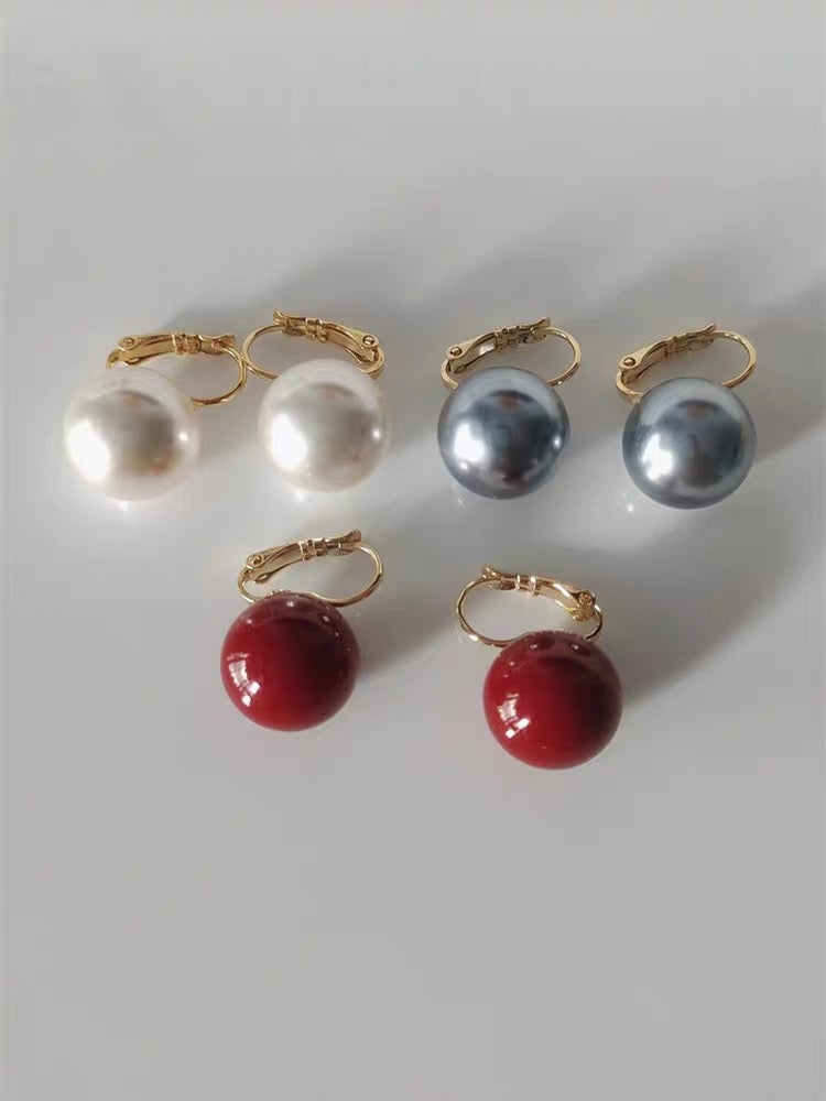16mm Big Pearl Dangle Earrings Round Pearl Drop Earrings for Women
