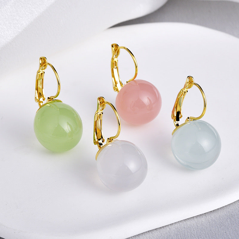 16mm Big Pearl Dangle Earrings Round Pearl Drop Earrings for Women