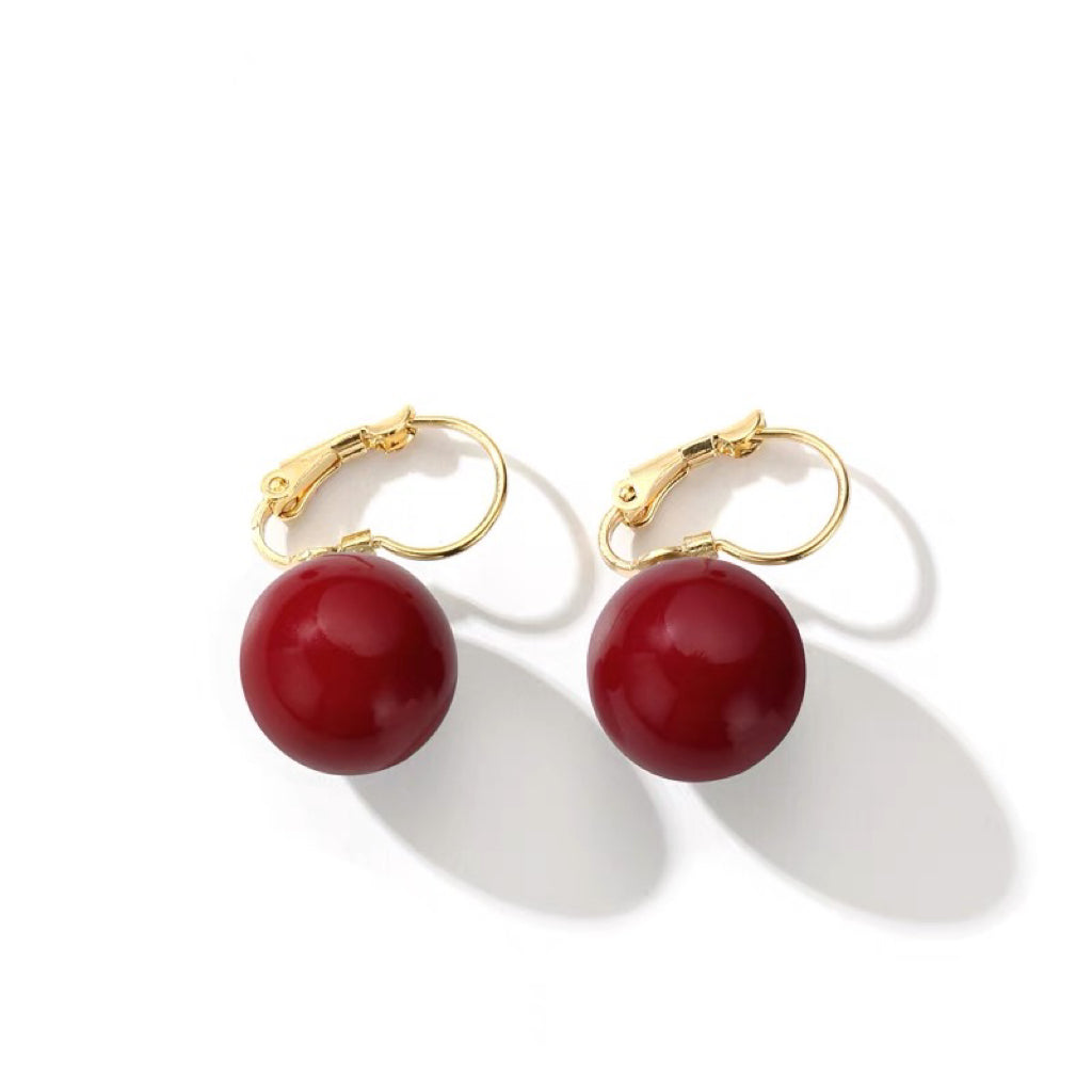 16mm Big Pearl Dangle Earrings Round Pearl Drop Earrings for Women