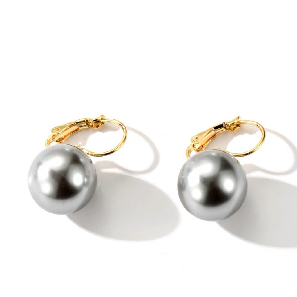 16mm Big Pearl Dangle Earrings Round Pearl Drop Earrings for Women