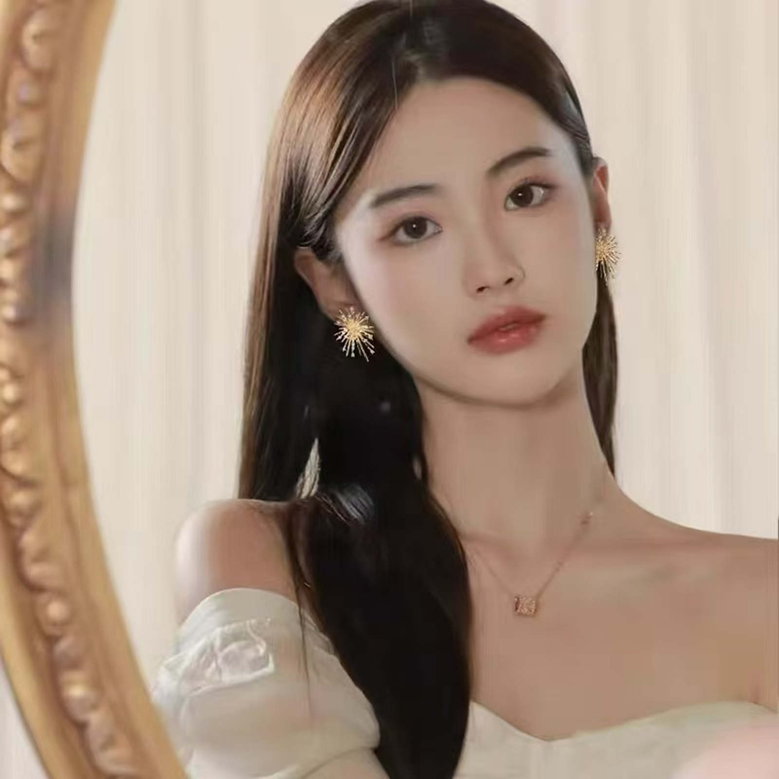 Crystal Earring Studs Designed Gold and Silver Firework Earrings with s925 Silver Pin