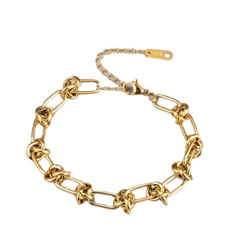Chic 18K Gold Plated Bracelet Chain Adjustable Knot Gold Bracelet