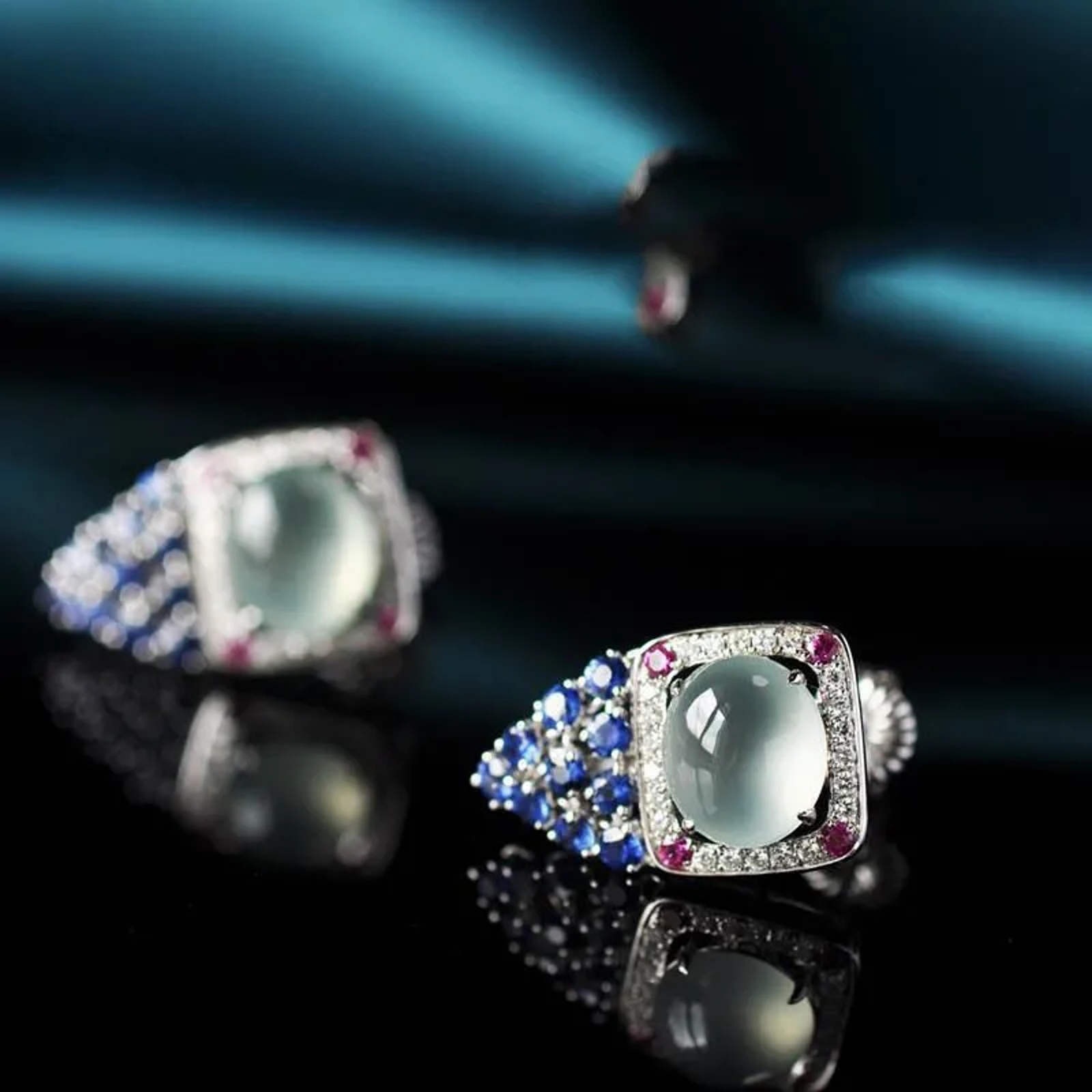 Pendientes de borla de cristal azul con piedra lunar, pendientes estilo dinero antiguo con pasador de plata