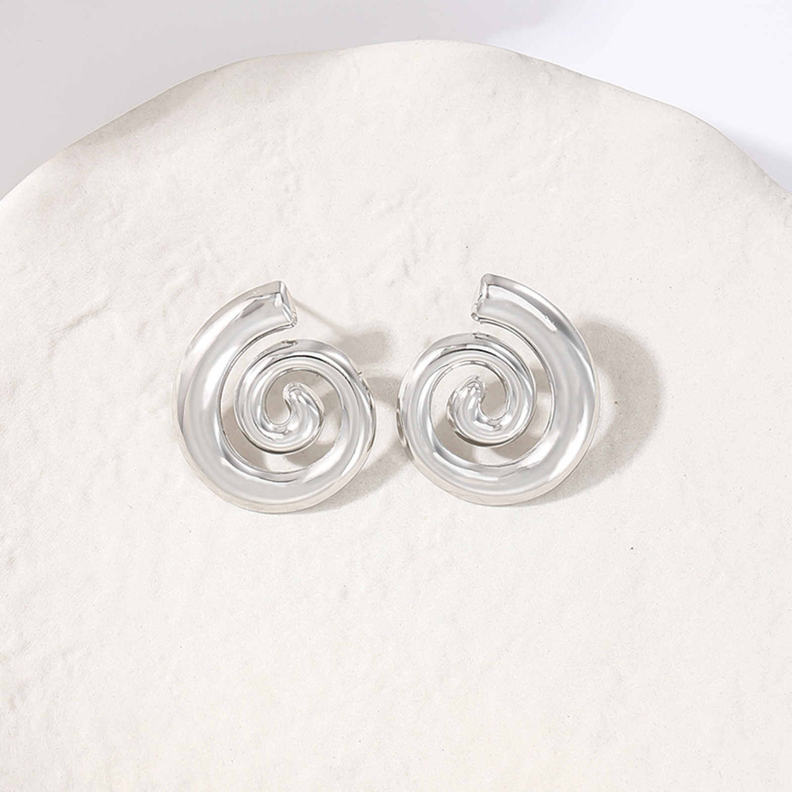 Gold and Silver Big Stud Earrings Sea Snail Holiday Fashion Earrings