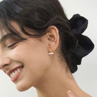 Petite Pearl Earrings Gold Hoop Clasp with Pearl Drop Earrings