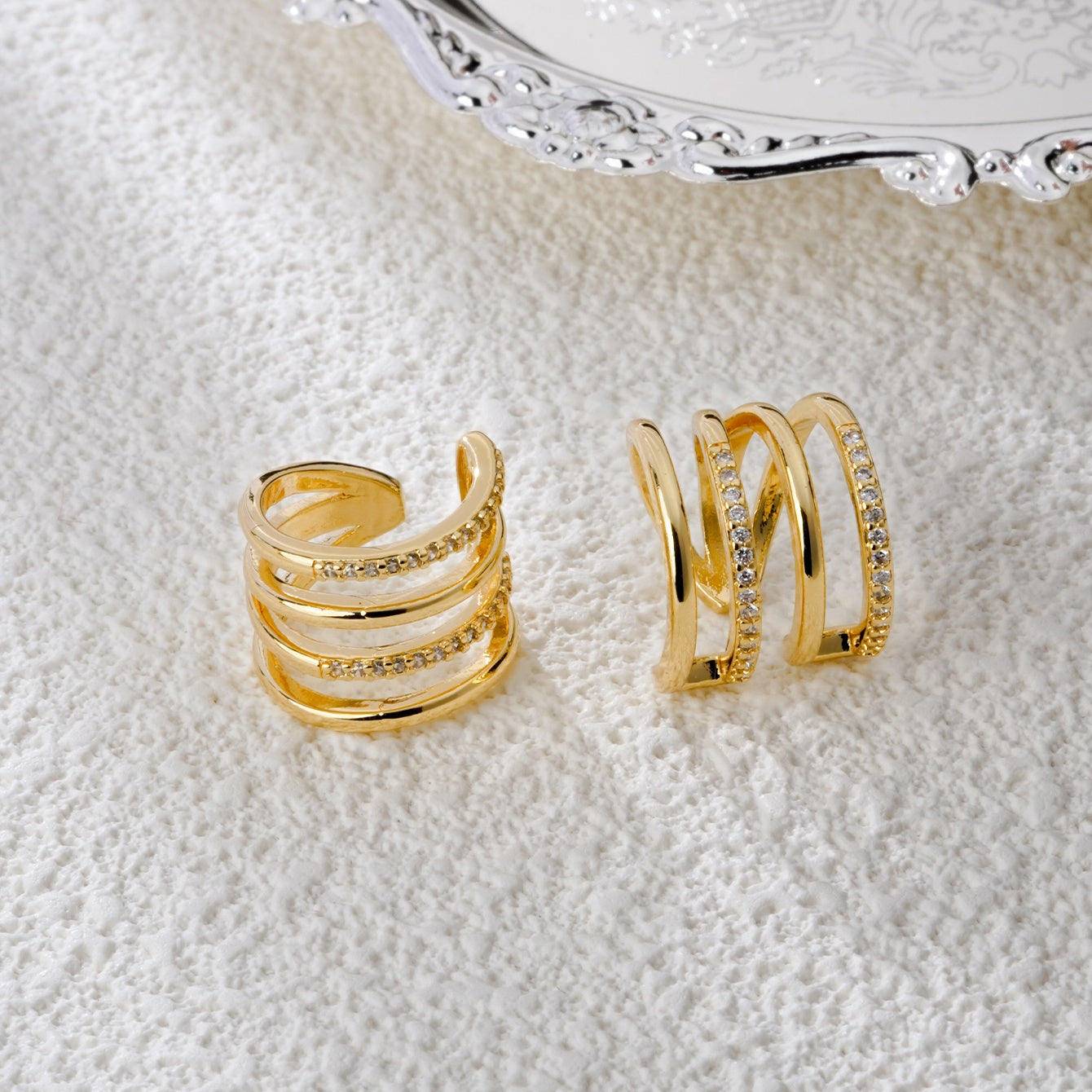 Cool Ear Cuff - Aro chapado en oro sin piercing para oreja