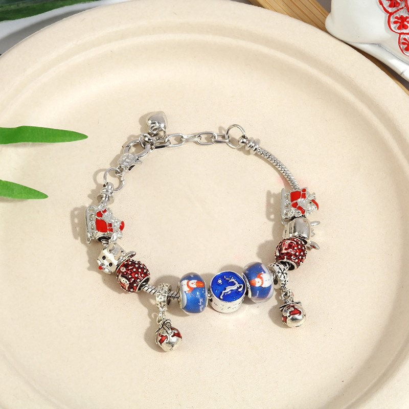 Christmas Bracelet Santa Tree Snowflake Charming Pendant Xmas Gift